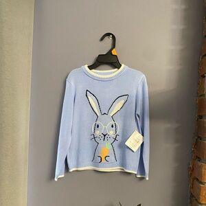 New! Kids Blue Lightweight Bunny Sweater Size 4T Easter